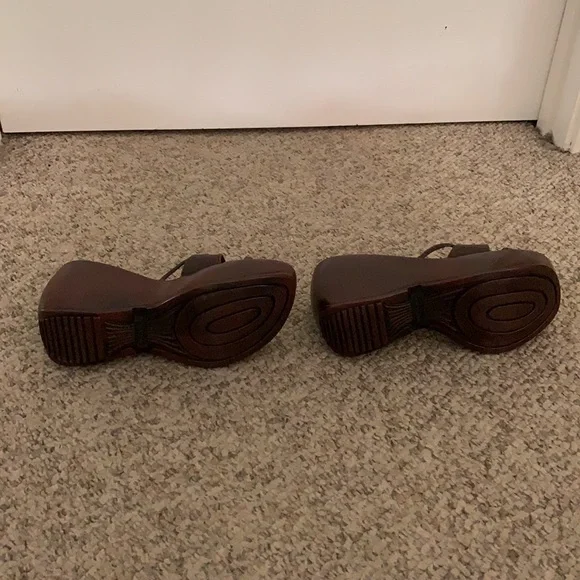 Vtg 90s Route 66 brown platform Y2K strappy sandals sz 6 - Picture 7 of 7